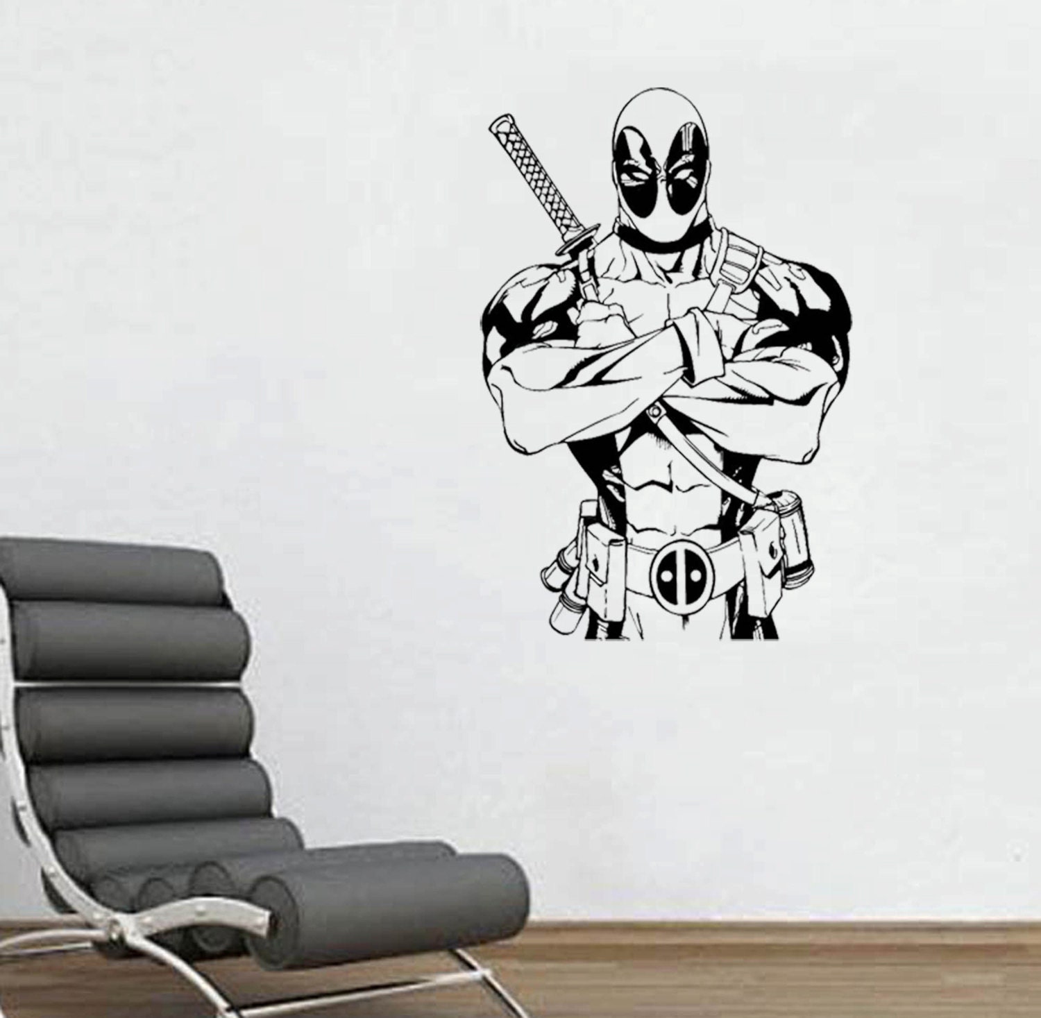Deadpool Agujero en La Pared _ Mural _ Arte _ Vinilo _ Sticker _ Pegatina _ 