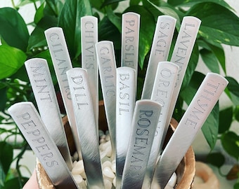 Garden Labels | Herb Markers | Aluminum Hand Stamped Plant Markers