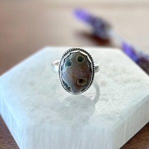 Sterling Silver Ocean Jasper Ring | 925 Sterling Silver Ring | Size 7