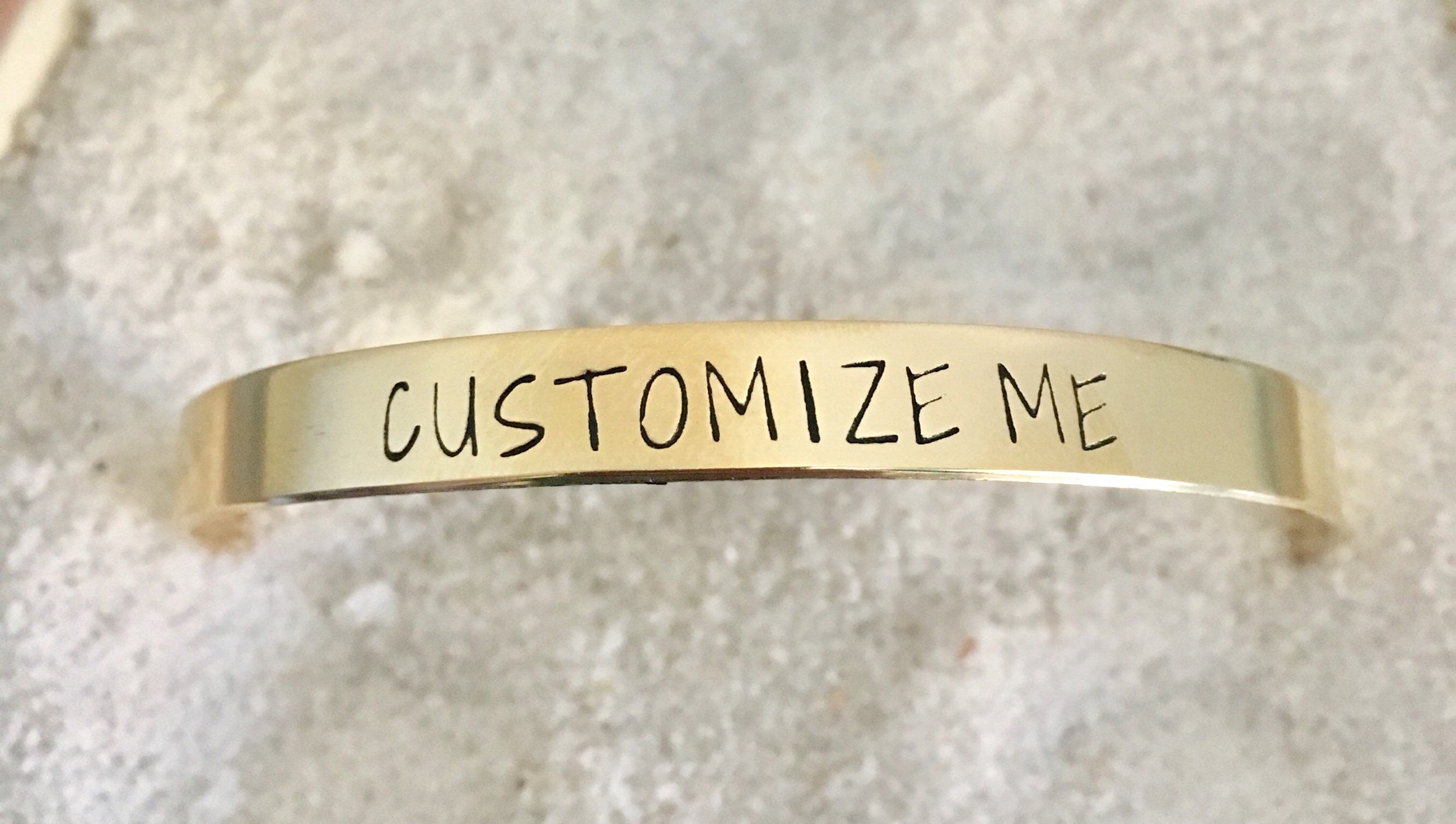 Custom Cuff Bracelet Gold Bracelet Customizable Bracelet Etsy