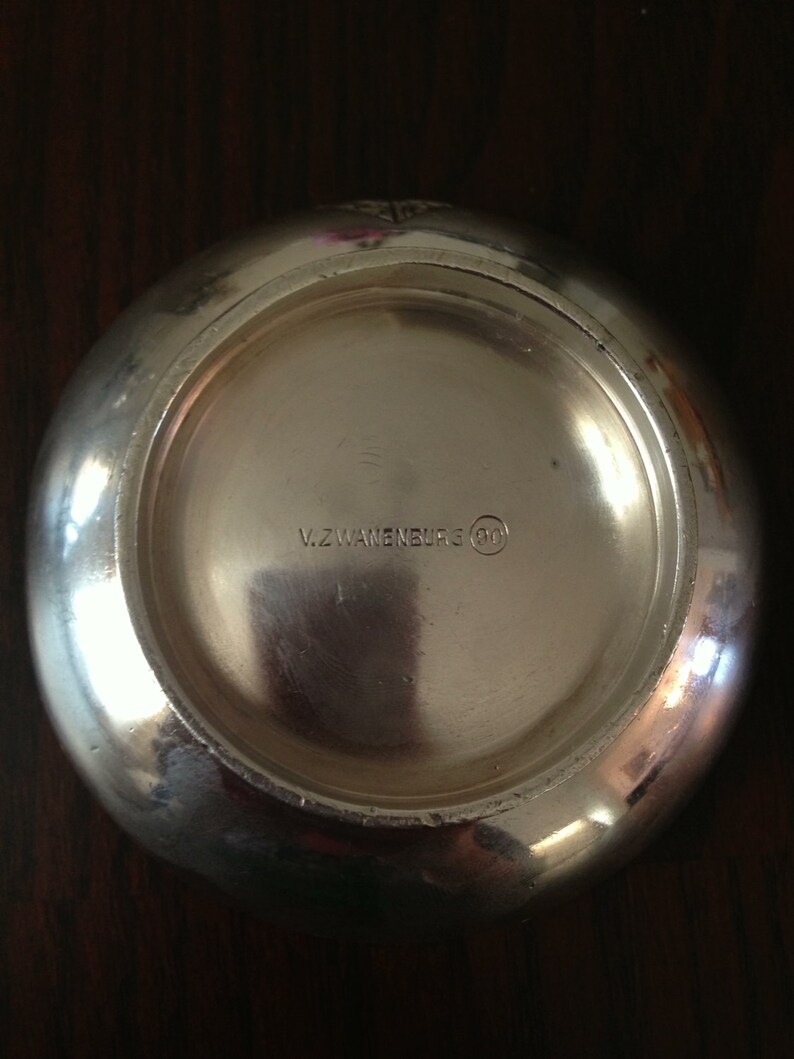 Antique Collectible V.ZWANENBURG SOLA Silver Plated NASM Small Bowl Circa 1915 1922 image 3