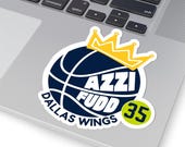 Azzi Fudd Dallas Wings Basketball Sticker, Waterproof Vinyl Decal