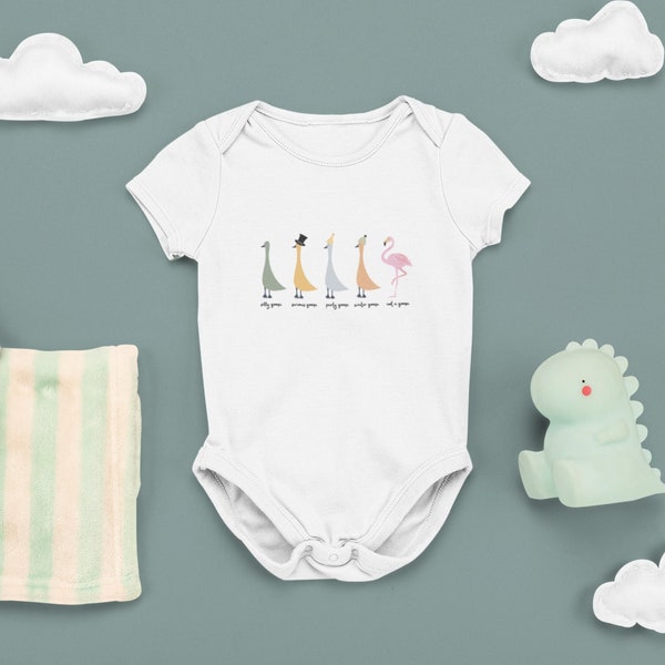 Silly Goose Infant Fine Jersey Bodysuit | Assortment of Geese Baby Bodysuit | Watercolor Baby