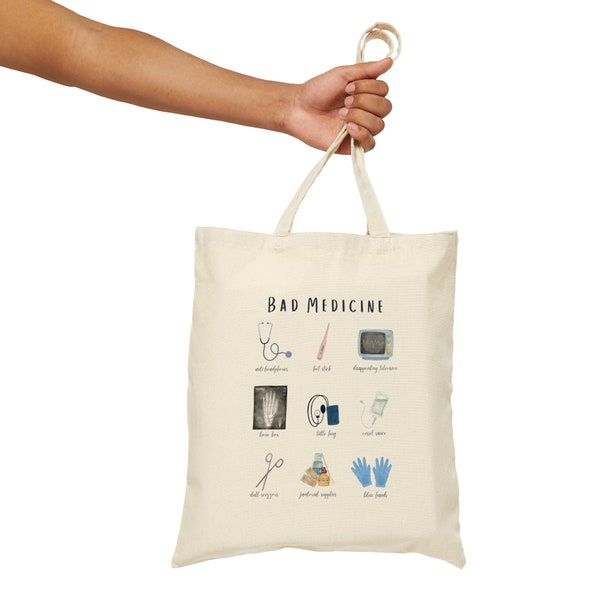 Bad Medicine Cotton Canvas Tote Bag | Incorrect Medical Tote | Medical Terminology