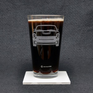 Datsun 240Z Fairlady Vintage Japanese Sports Car Enthusiast Themed Etched Beer Pint Glass Gift, Original Artwork, Made in USA! Nissan Z-Car
