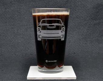 Datsun 240Z Fairlady Vintage Japanese Sports Car Enthusiast Themed Etched Beer Pint Glass Gift, Original Artwork, Made in USA! Nissan Z-Car