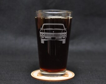 1966 Buick Electra Beer Pint Glass, Vintage American Muscle Car, Cruiser, Original Artwork, USA Made