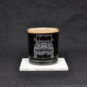 Toyota FJ40 Land Cruiser Vintage Japanese 4x4 Off Road Enthusiast Etched Whiskey Rocks Glass Gift Original Artwork Made in USA! Landcruiser