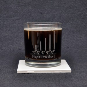Ice Climbing Signal to Send Alpine Technical Outdoor Sport Themed Etched Whiskey 11oz Rocks Glass - Made in USA