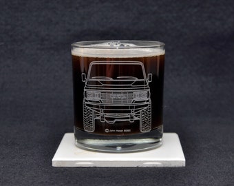 Toyota FJ62 Land Cruiser Vintage 4x4 Enthusiast Etched Whiskey Rocks Glass Gift Original Artwork Made in USA! Landcruiser FJ60