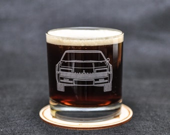 Olds Toronado Etched Whiskey Rocks Glass Gift Original Artwork Made in USA! Detroit, Cruiser, American Muscle, Classic, Vintage Car, Detroit