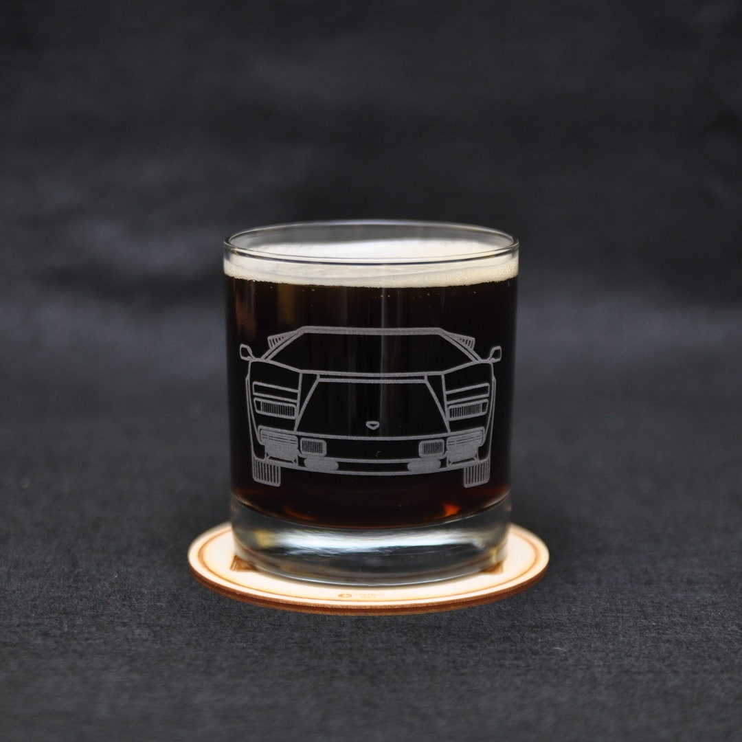 Lamborghini Countach Super Car Italian Sports Car Themed Etched Whiskey ...