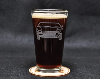DeTomaso Pantera Etched Pint Glass Gift, American Muscle, Vintage Exotic, Badass, 80's, Original Artwork, USA Made