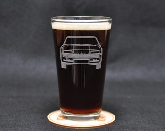 1966 Olds Toronado Beer Pint Glass, Vintage American Muscle Car, Cruiser, Original Artwork, USA Made