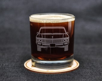 3rd Gen Toyota 4Runner Themed, Off Road, Overland Driving Enthusiast Etched Whiskey Rocks Glass Gift Original Artwork Made in USA!