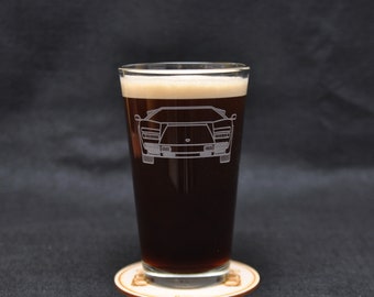 Lamborghini Countach Italian 80's Super Car Sports Car Enthusiast Driving Themed Etched Beer Pint Glass Gift, Original Artwork, Made in USA!