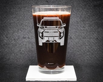 Toyota 4Runner 5th Gen 4x4 Off Road Driving Themed Etched Beer Pint Glass Gift, Original Artwork, USA Made