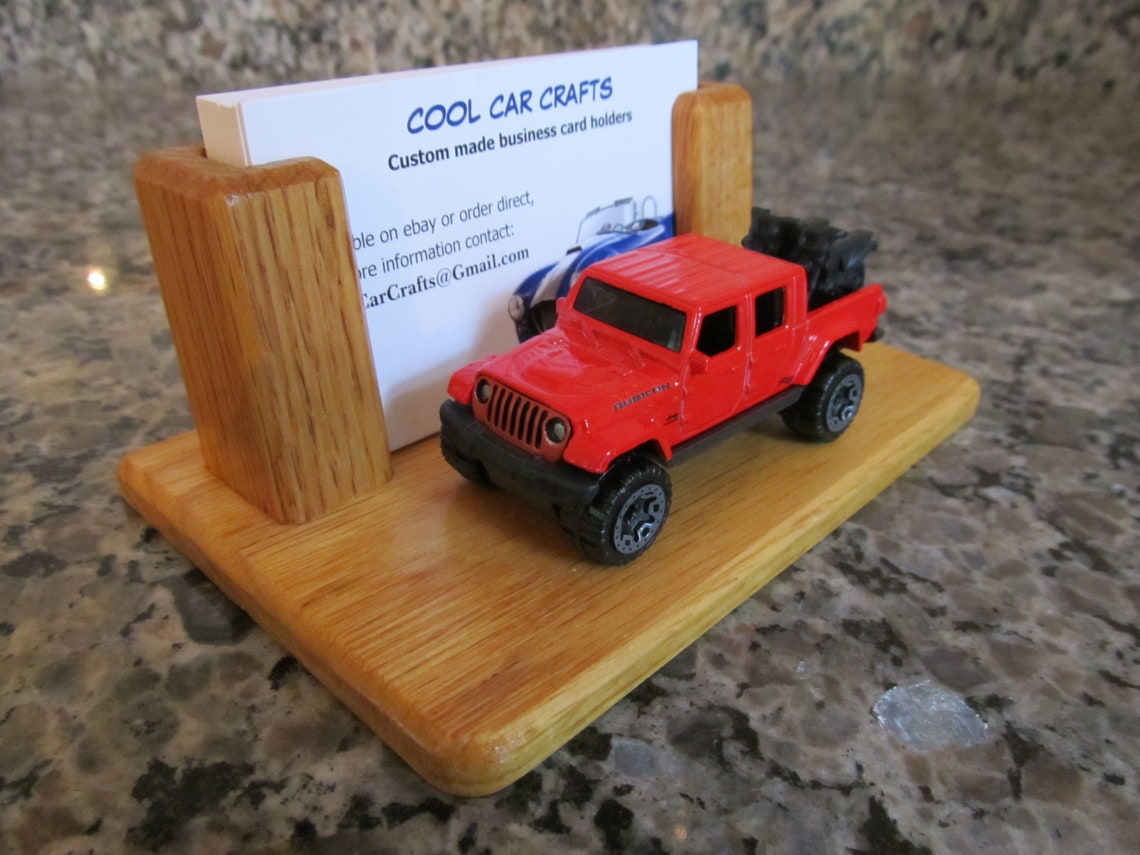 Jeep Gladiator Business Card Holder solid oak Etsy