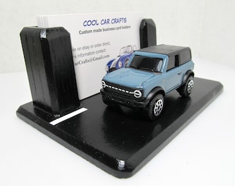 2021-25 Ford Bronco (2 door) Business Card Holder: &quot;Street Scene&quot; (3 colors options)