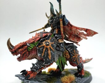 Age of Sigmar, Chaos Lord on Karkadrak - Etsy