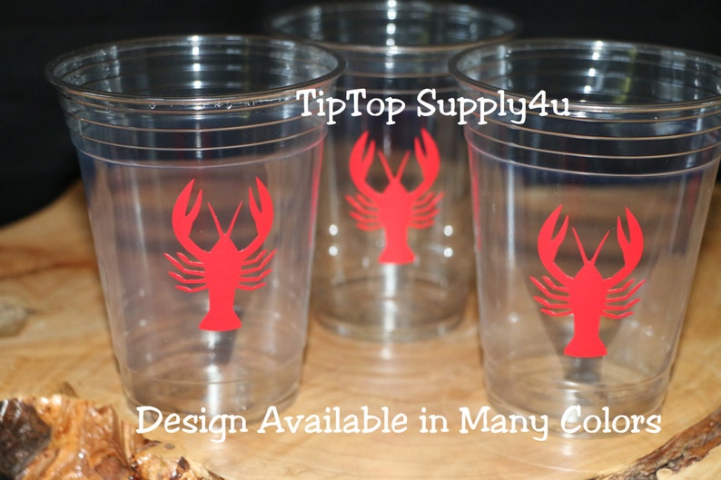 24 Crawfish 10 Oz 12 Oz Or 16 Oz Clear Cup Crawfish Boil Crawfish Party Crawfish Party Decor Under The Sea Crawfish Party Cup C 286