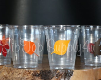 24+ Fall Thanksgiving, leaves Cups. Thanksgiving decor, fall party, birthday, fall birthday,Holiday decor,leaves,party cup,fall shower C-114