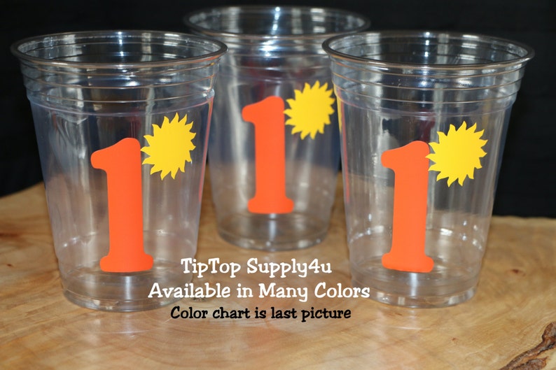 24+ You are my Sunshine /& Age clear party cups or 20+ vinyl decals girl party B-152 C-214NO picnic Kids party,Birthday,cup,girl birthday