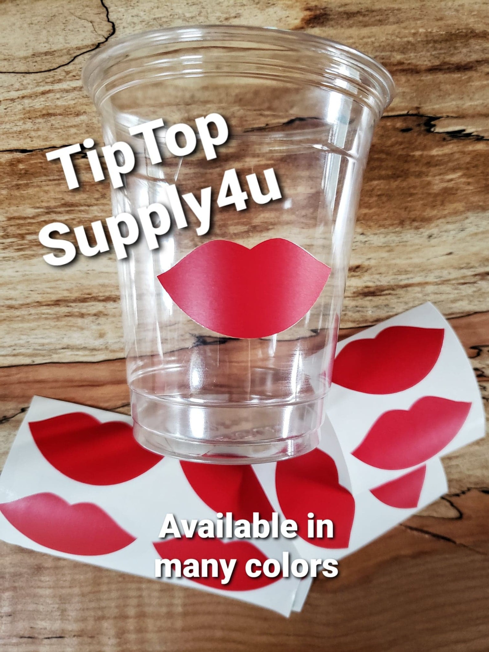 24 Lip Clear Party Disposable Cup or 20 Vinyl Decals. Lips Etsy