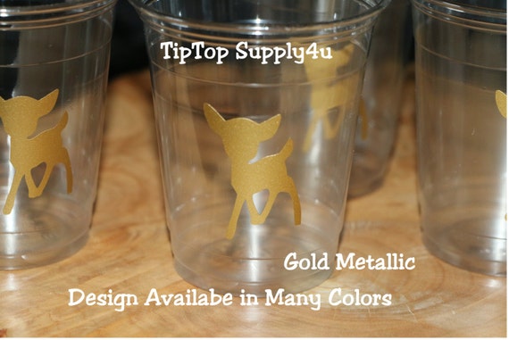 antlers Baby Shower,boy birthday Vinyl B-75 buck 24+ deer head clear party disposable cups or 20+ decals hunter Outdoor party