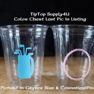 24+ putter or Pearls clear disposable cups or 20+ vinyl decals. Baby Shower, Gender reveal, pearl, golf, boy or girl, sprinkle. C-179 C-163