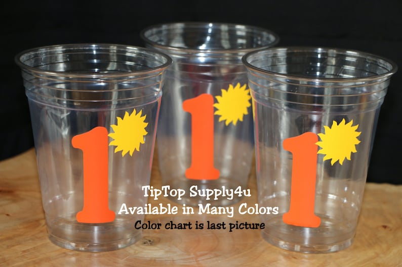 24+ You are my Sunshine /& Age clear party cups or 20+ vinyl decals girl party B-152 C-214NO picnic Kids party,Birthday,cup,girl birthday