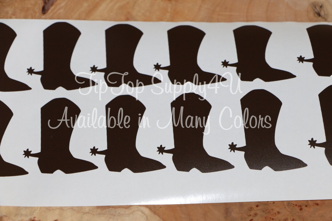 20+ Cowboy Boot Vinyl Stickers. Party Decoration, Cowboy, Cowgirl, Spur ...