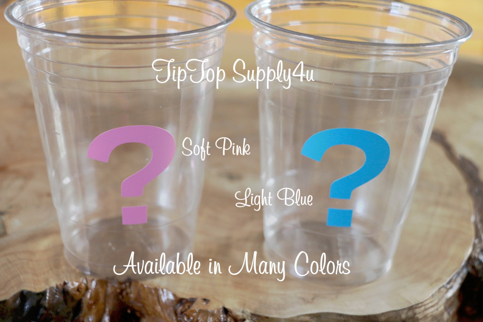 24 Gender Reveal Clear Disposable Cups or 20 Vinyl Decals. Etsy