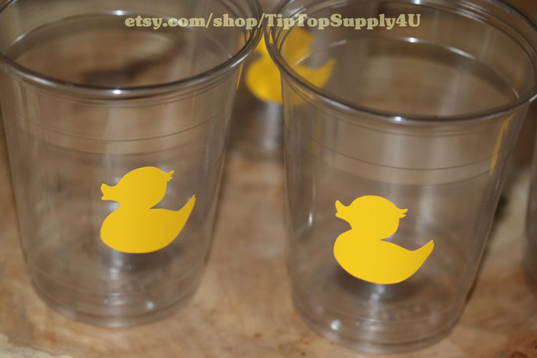 24+ Rubber Duck Clear Disposable Party Cups 1 Duck per Cup or 20+ Vinyl ...