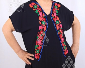 Dress Bata Embroidered Typical Mexican mod. Kin