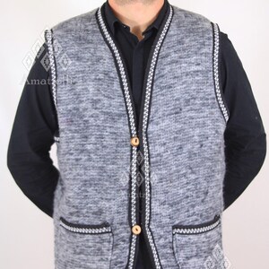 ウール製青いベストメキシコ産