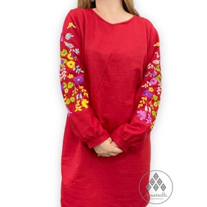 ビショップスリーブ付きメキシコ刺繍ドレス、ボスケモデル