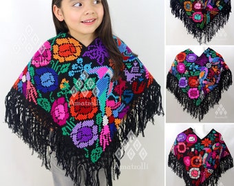 Poncho Mañanita Artesanal De Algodón para Niña