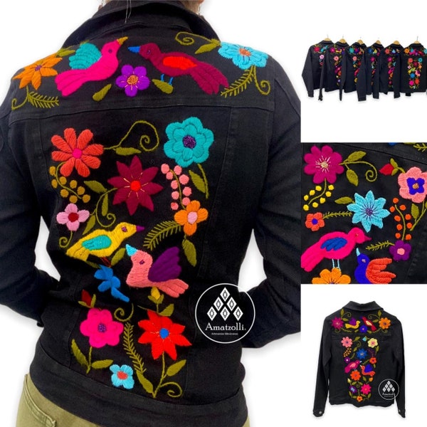 Mexican Embroidered Denim Jacket mod. Birdie