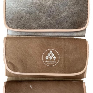 Cartera Monedero Mexicana de Piel y Pelo de Becerro