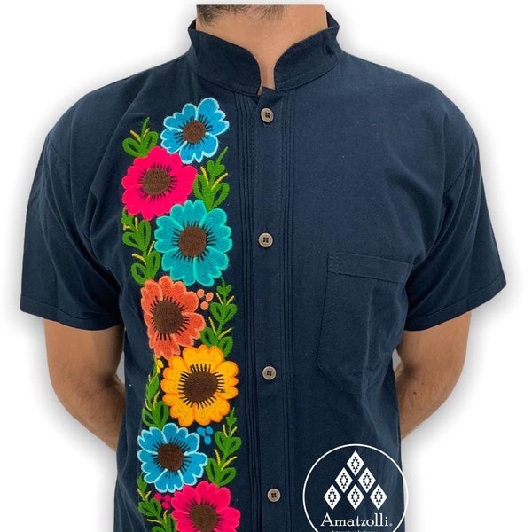 Guayabera Mexican Embroidered Shirt model Xavier