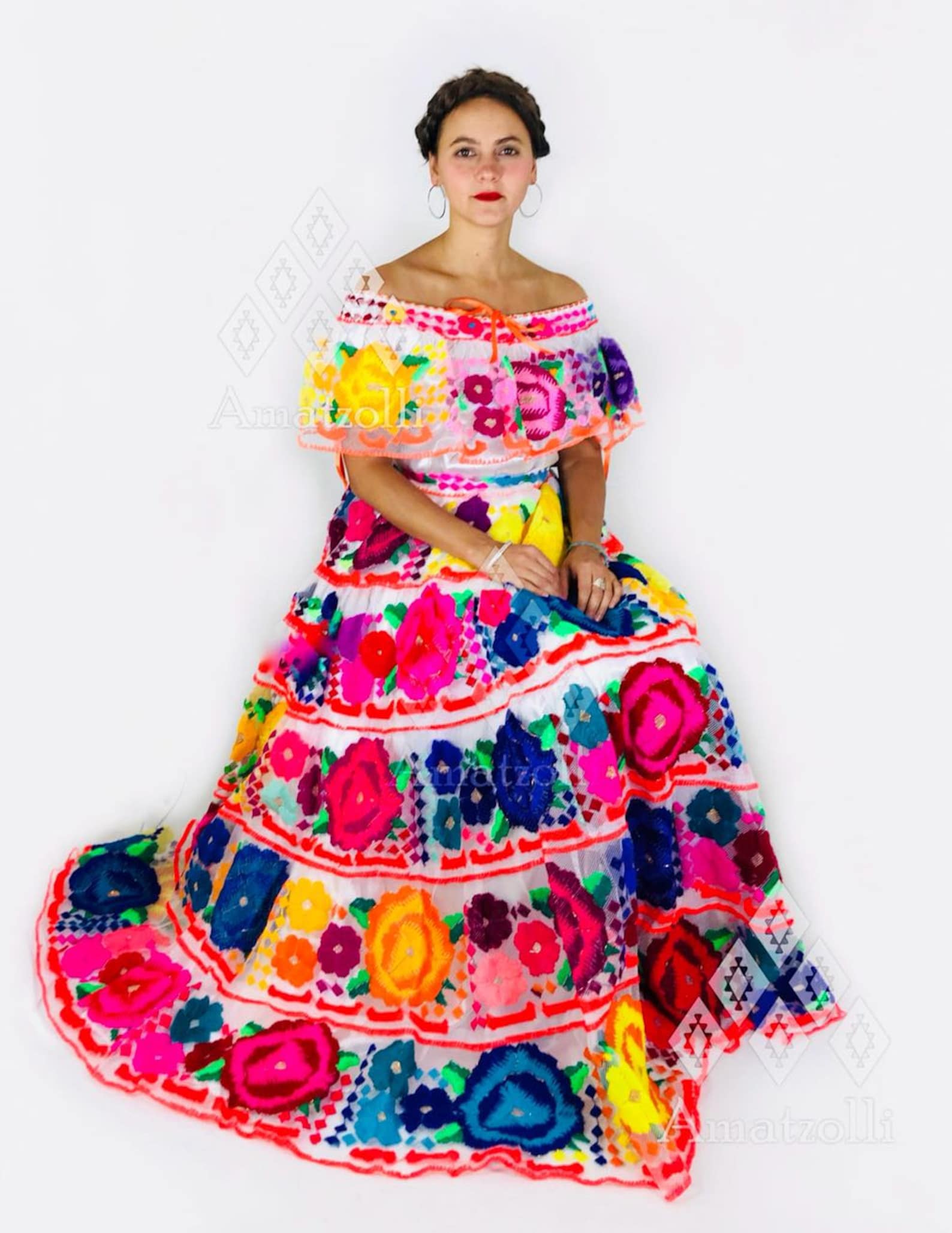 Chiapas Traditional Mexican Dress. Suit for Parties. Dress for - Etsy