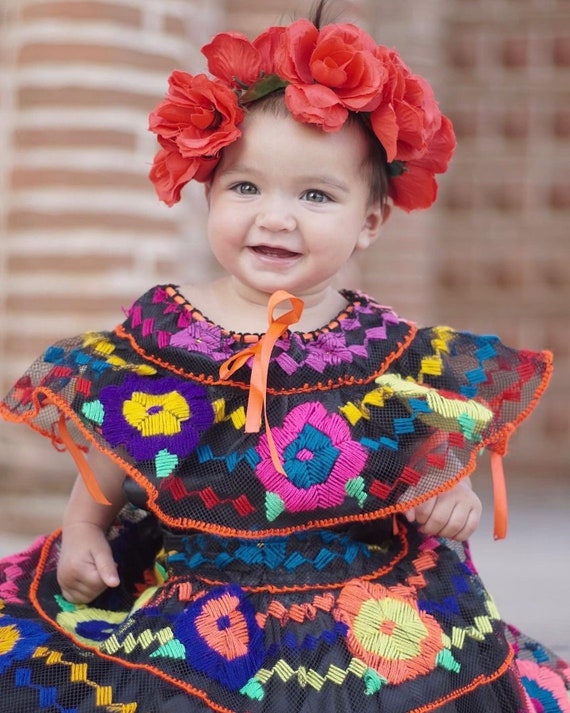 Vestido Traje Artesanal Típico De Flores Chiapaneca De Niña - Etsy México Vestido Traje Artesanal Típico De Flores Chiapaneca De Niña - Etsy México