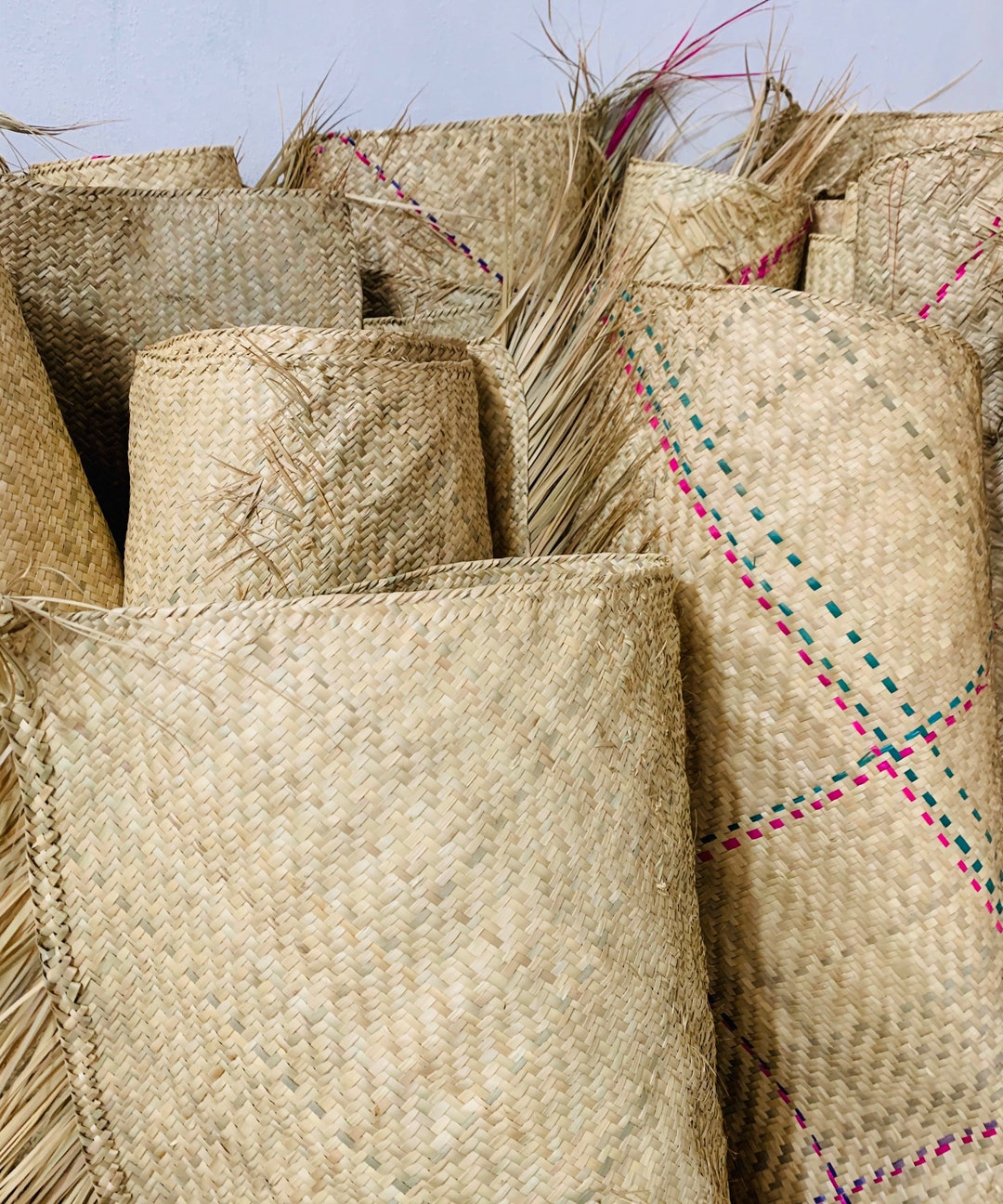 Tapete Petate Liso de Palma Artesanal Mexicano - Etsy México