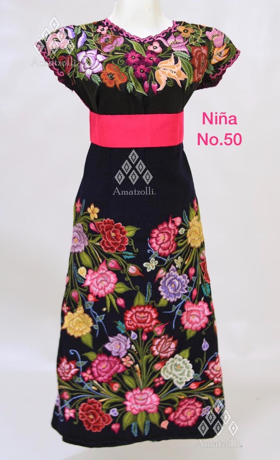 Trajes T picos Mexicanos para NI AS Bordado Chiapas Etsy M xico