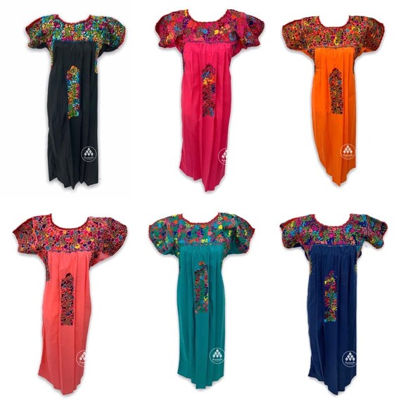 LOTE DE 6 Vestidos Bordados Artesanales Mexicanos modelo San Antonio Etsy Espana