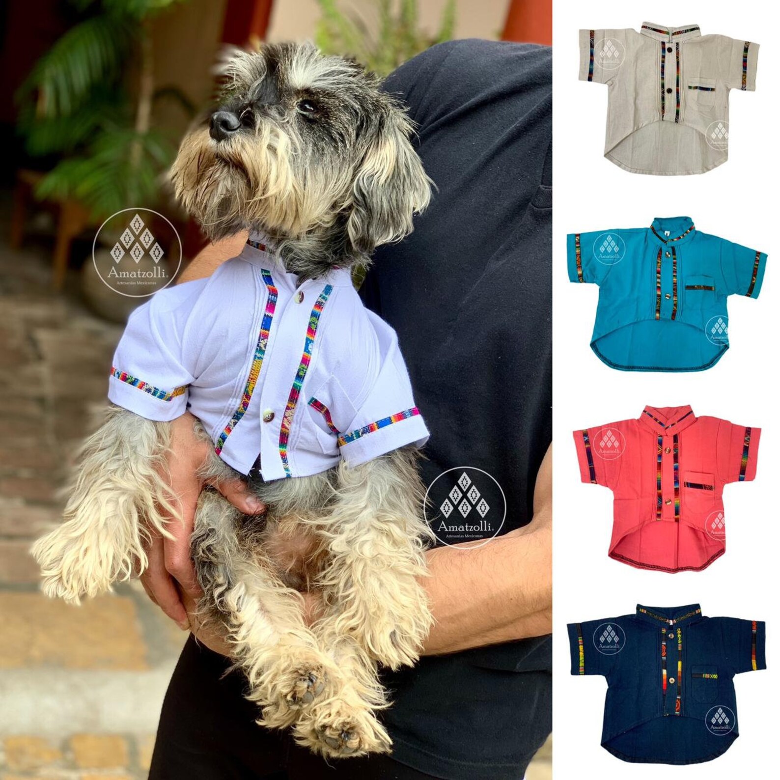 Mexican Guayabera for Dog Model Lineasyucateca Etsy