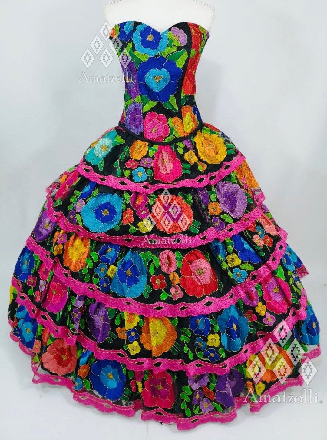 Strapless Mexican Dress of 15 Years Weddings and Special - Etsy Israel Strapless Mexican Dress of 15 Years Weddings and Special - Etsy Israel