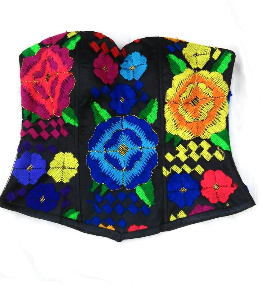 Corset mexicano bordado sale