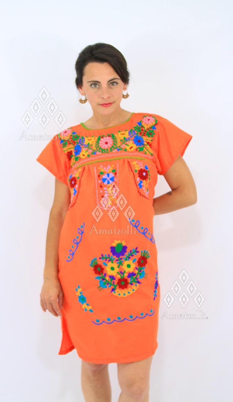 Typical Mexican Dress by Popelina Embroidered